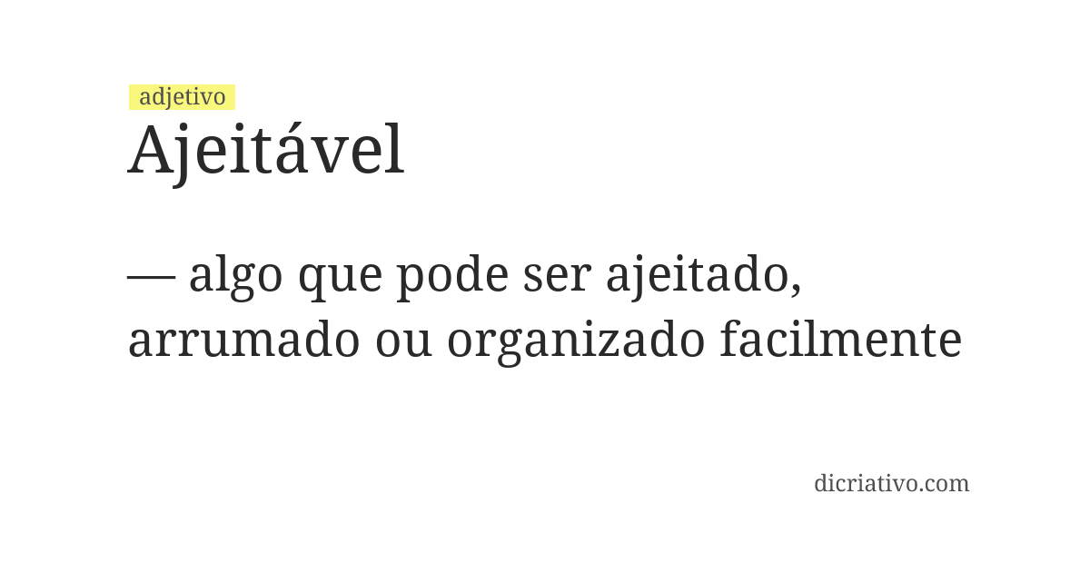 Significado de ajeitável