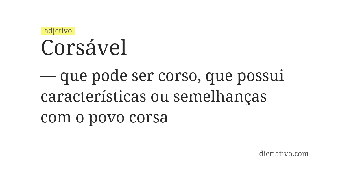 Significado de corsável
