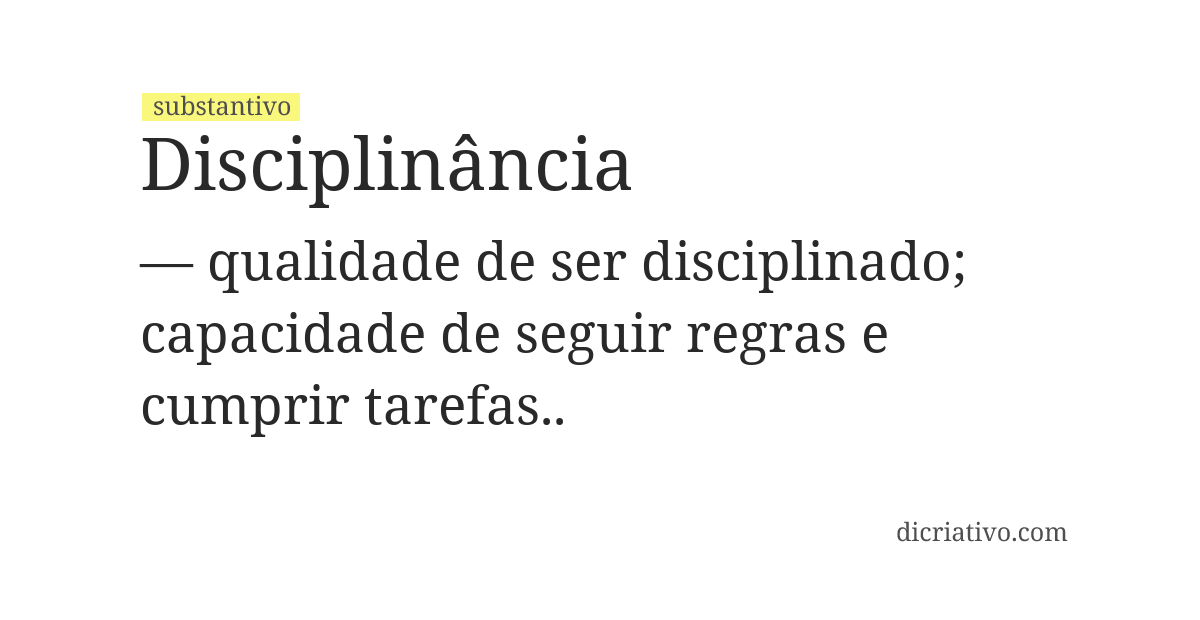 Significado de disciplinância