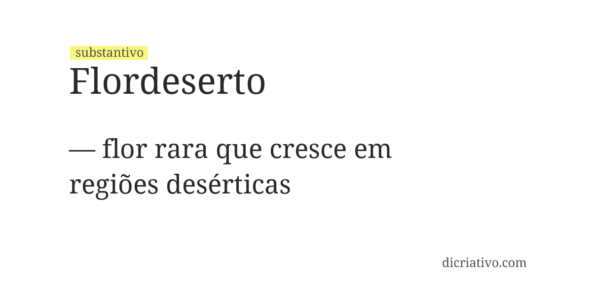 Significado de flordeserto