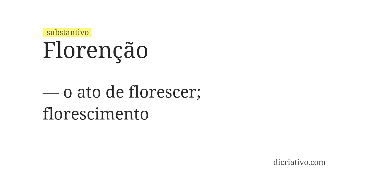 Significado de florenção