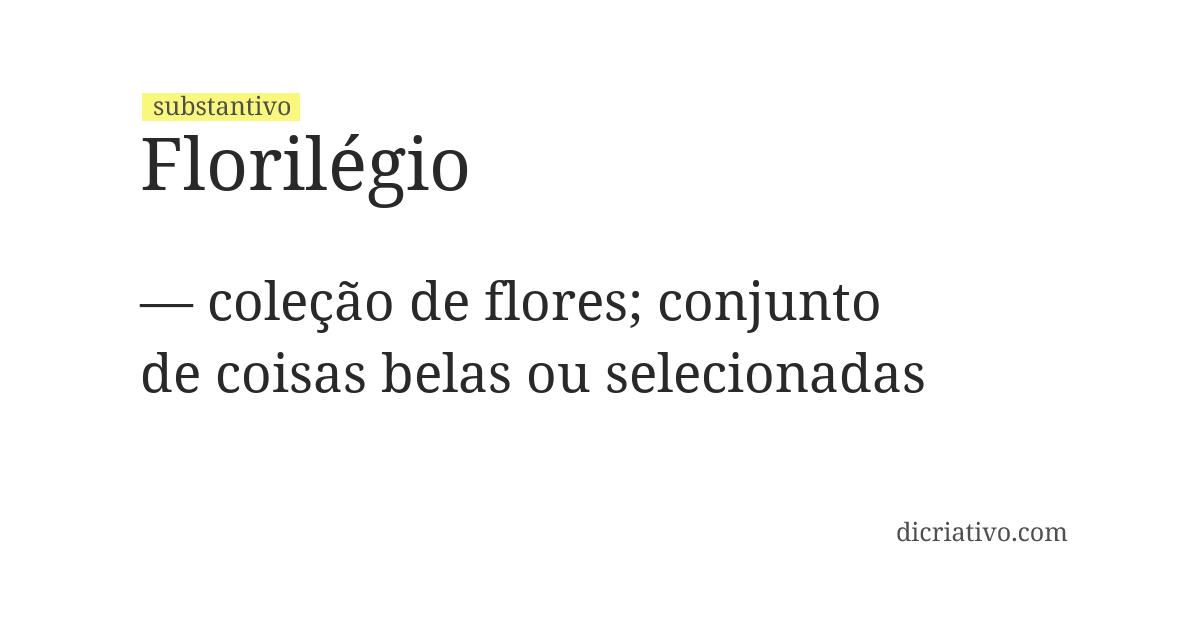 Significado de florilégio