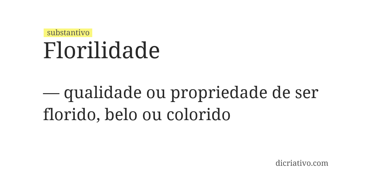 Significado de florilidade
