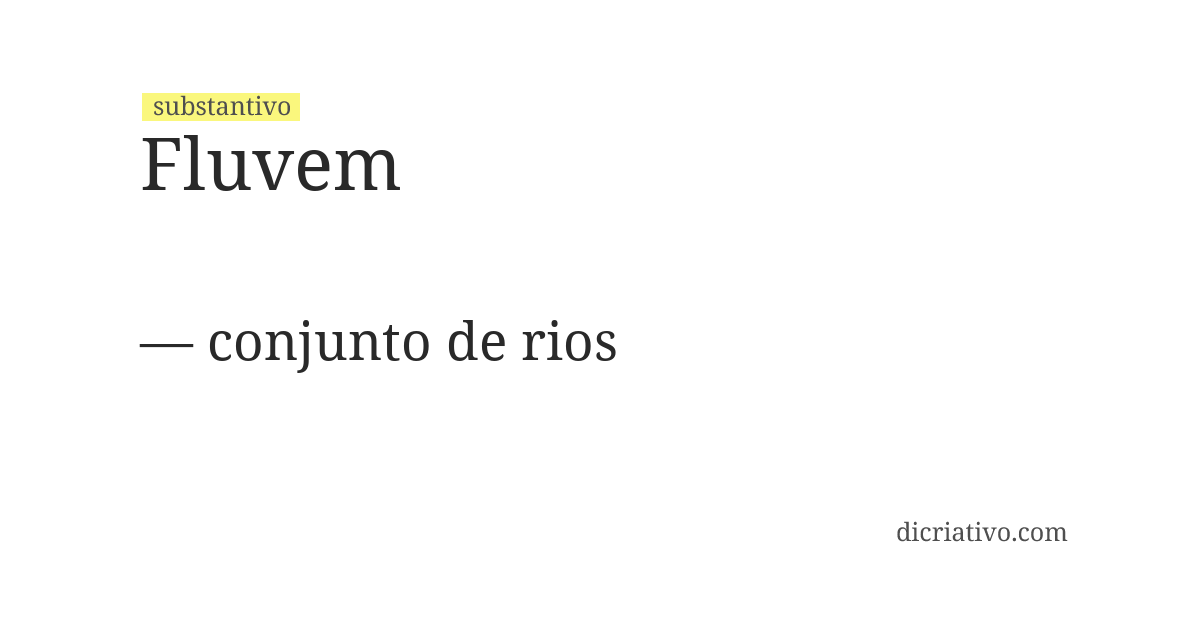 Significado de fluvem