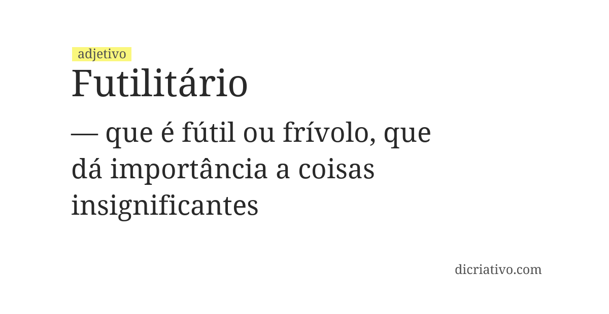Significado de futilitário