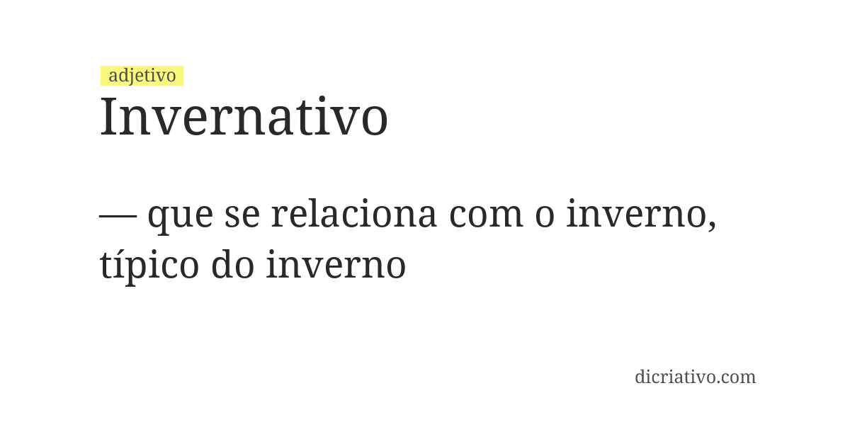 Significado de invernativo