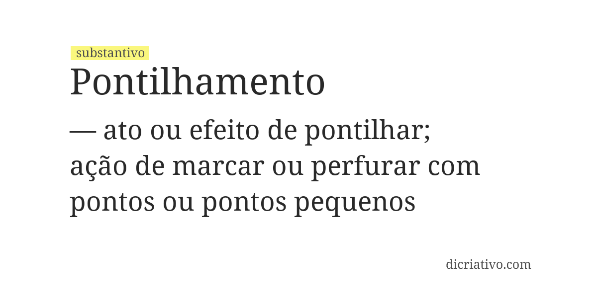 Significado de pontilhamento