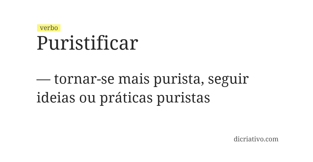 Significado de puristificar