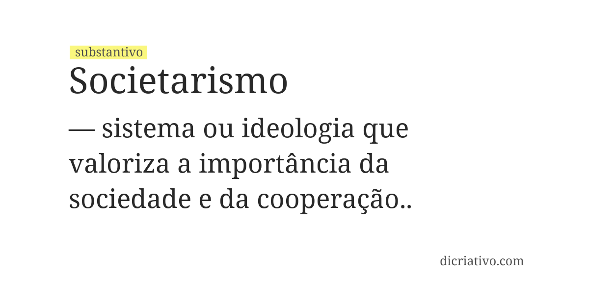 Significado de societarismo