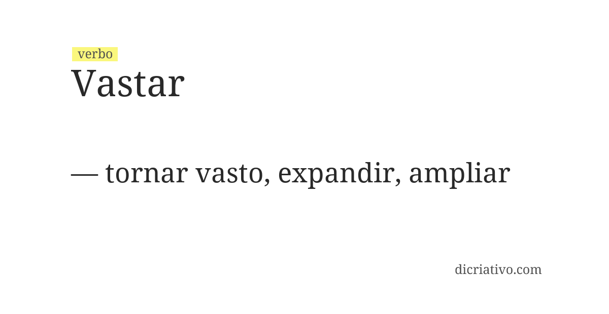 Significado de vastar
