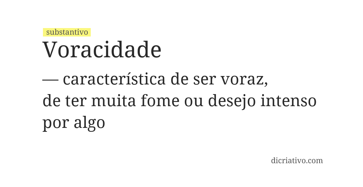 Significado de voracidade