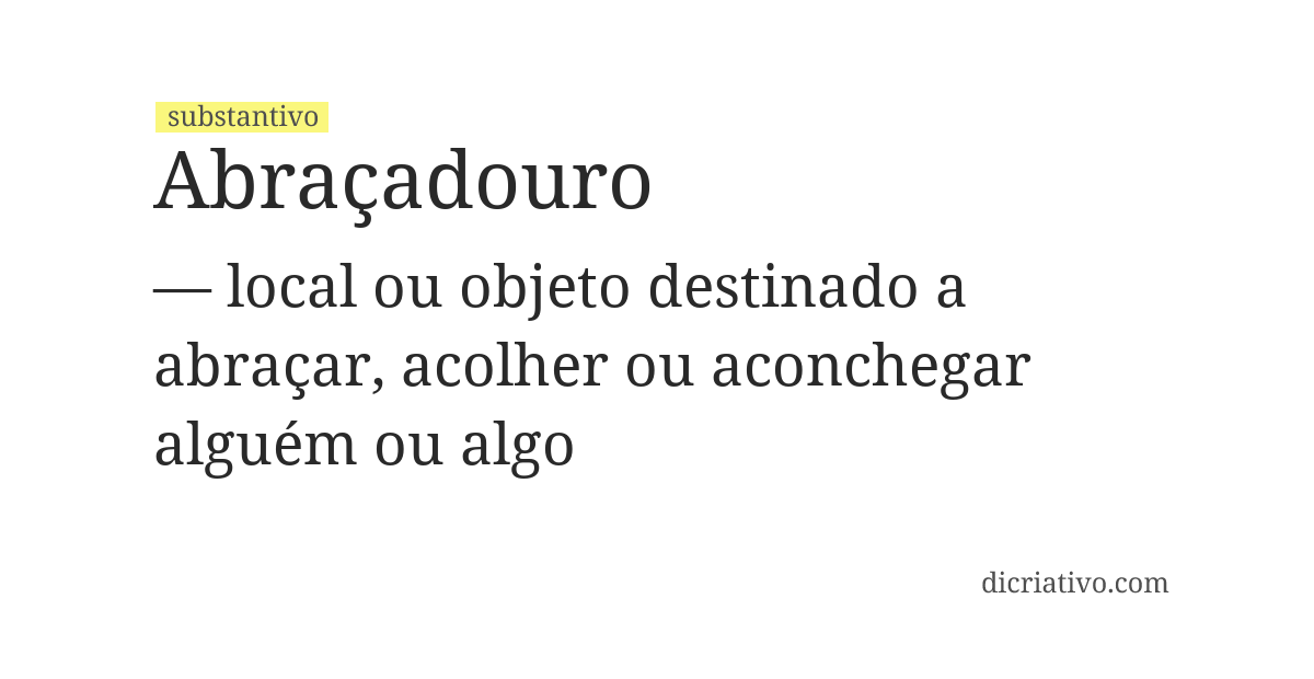 Significado de abraçadouro