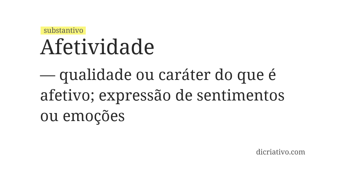Significado de afetividade