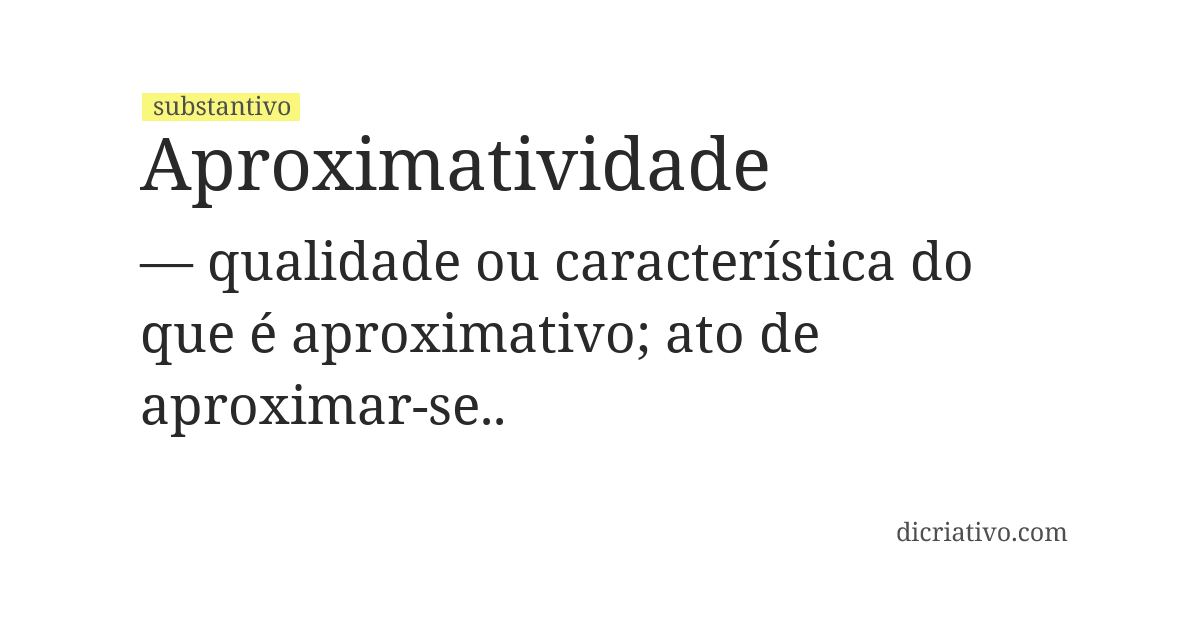 Significado de aproximatividade