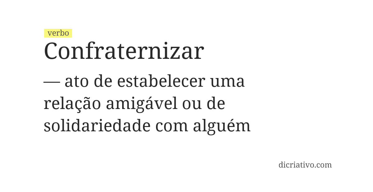 Significado de confraternizar