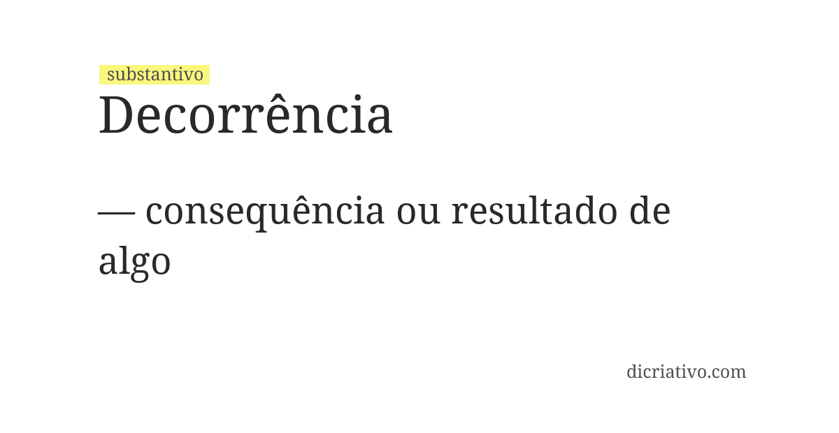 Significado de decorrência