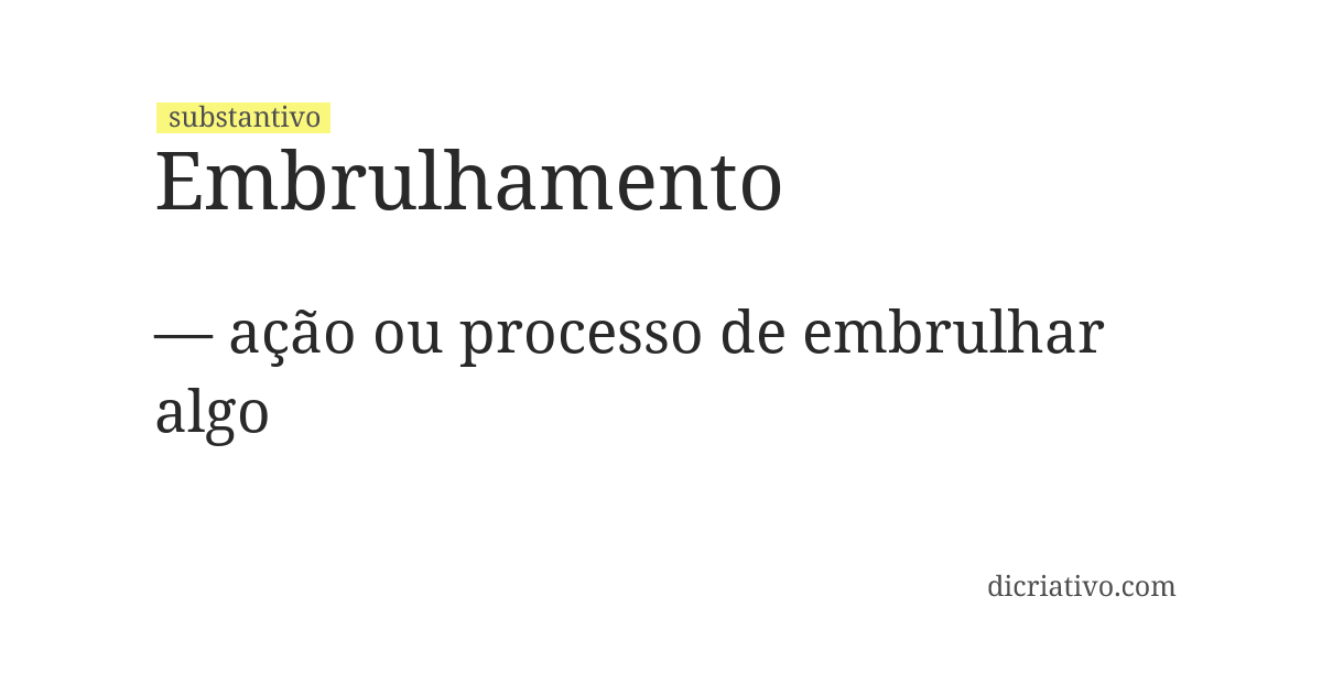 Significado de embrulhamento