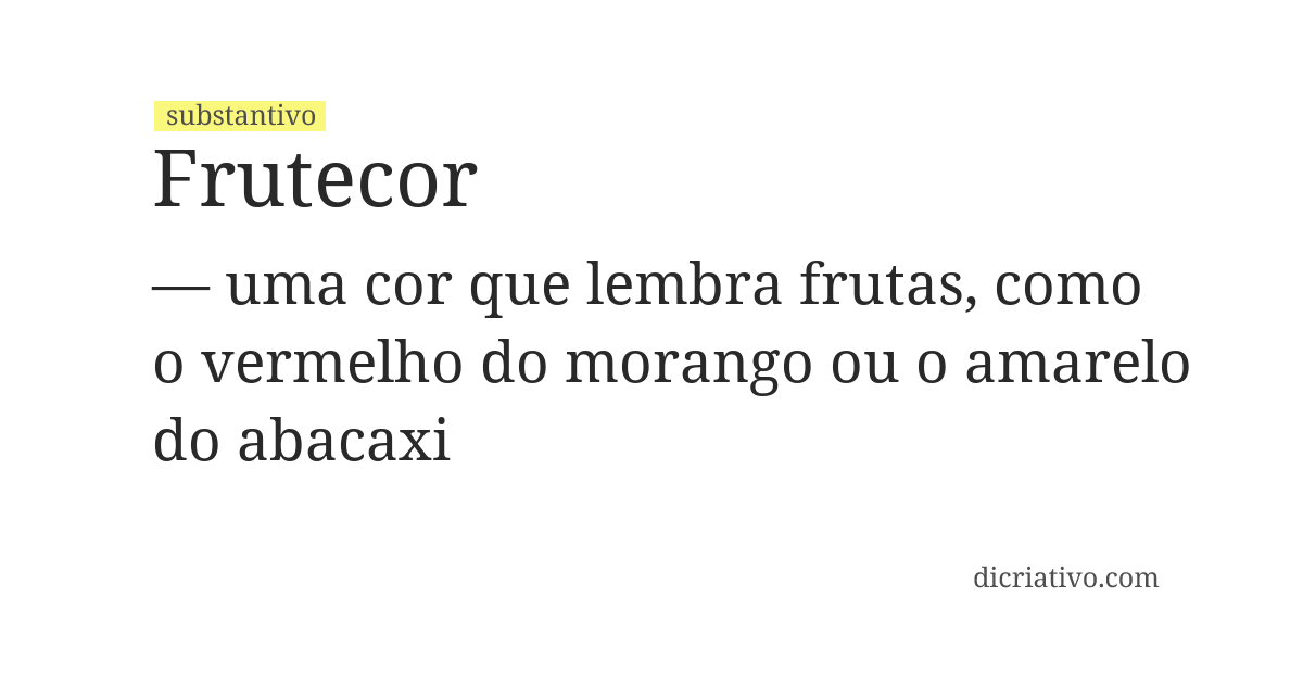 Significado de frutecor