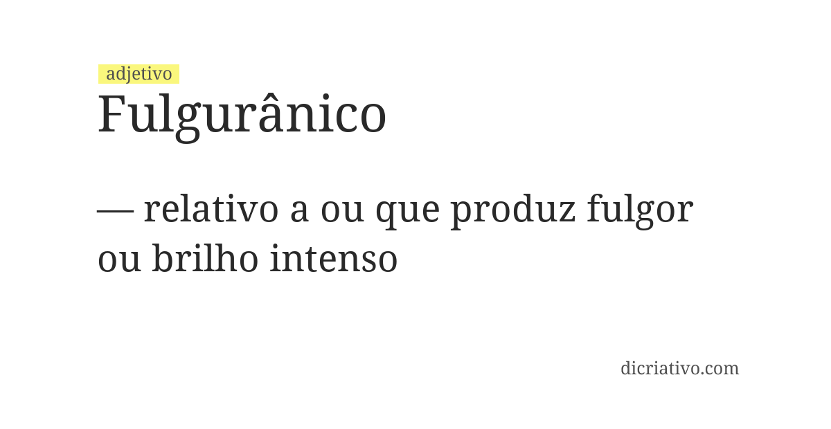 Significado de fulgurânico