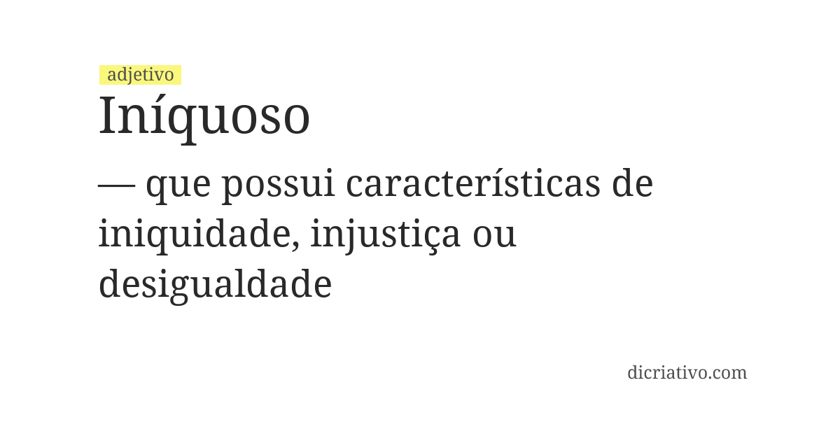 Significado de iníquoso