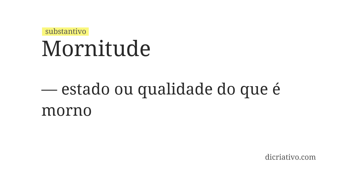 Significado de mornitude