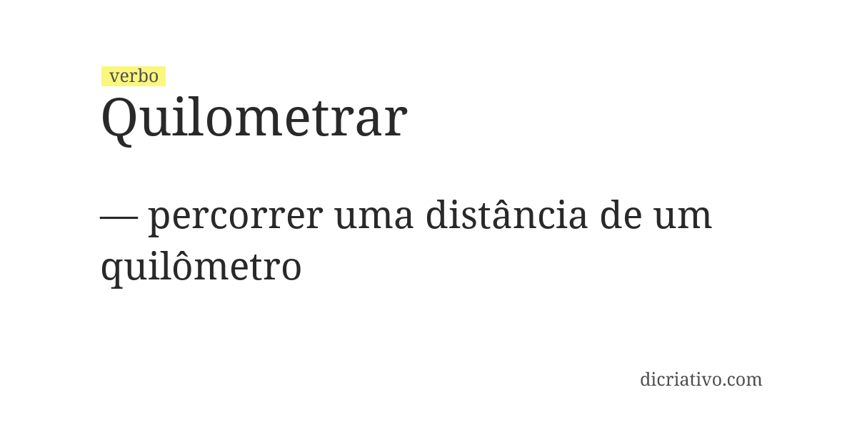 Significado de quilometrar