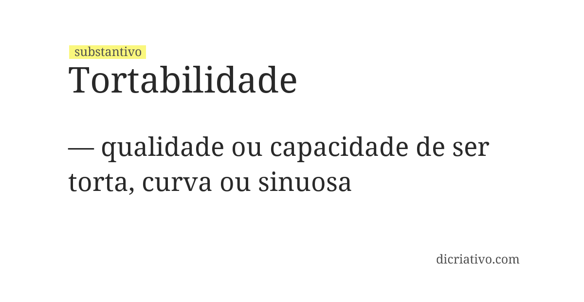 Significado de tortabilidade