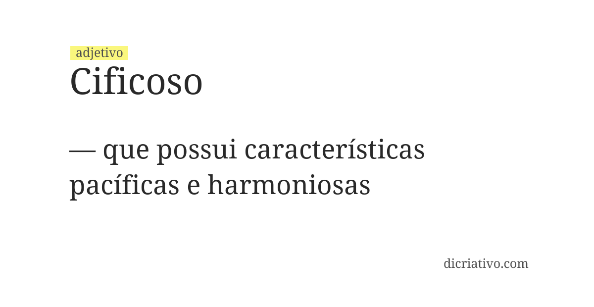 Significado de cificoso