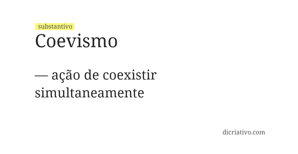 Significado de coevismo