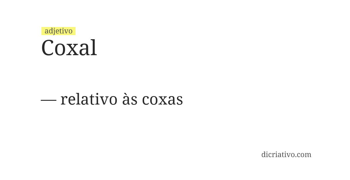 Significado de coxal
