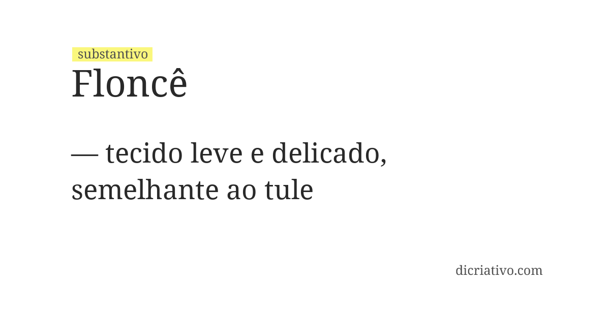 Significado de floncê