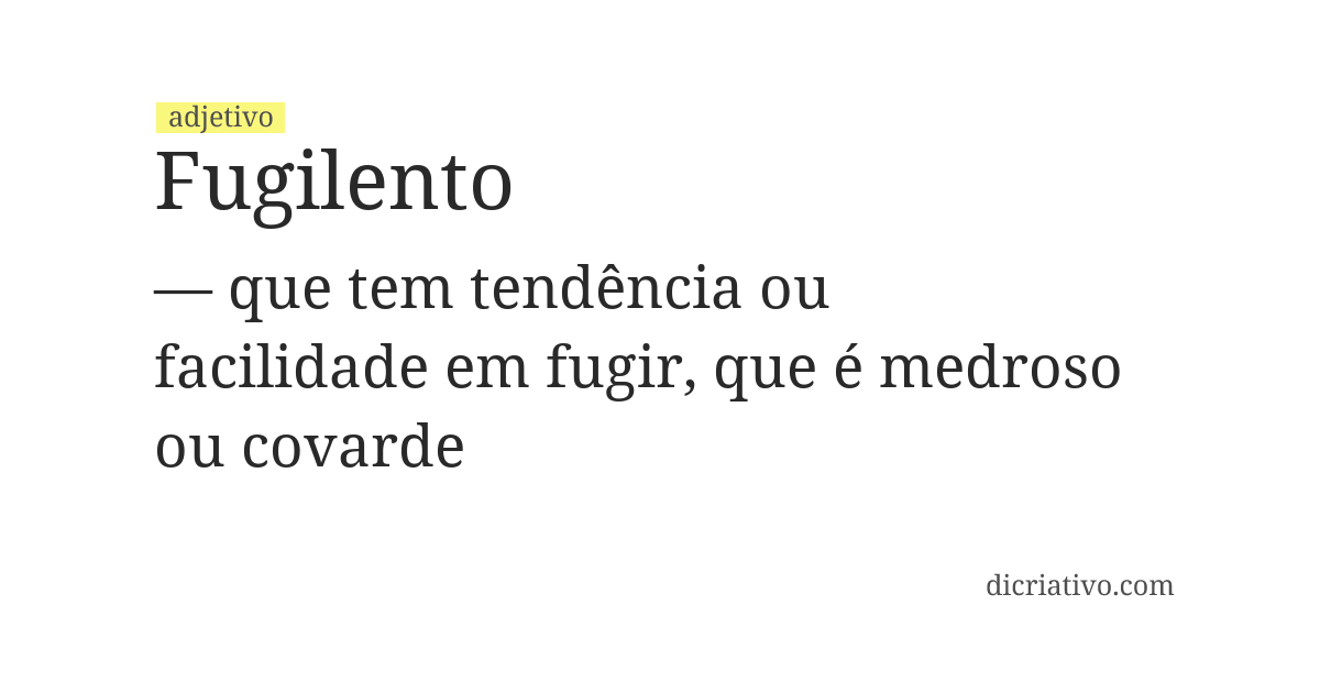 Significado de fugilento