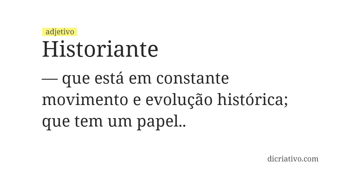 Significado de historiante