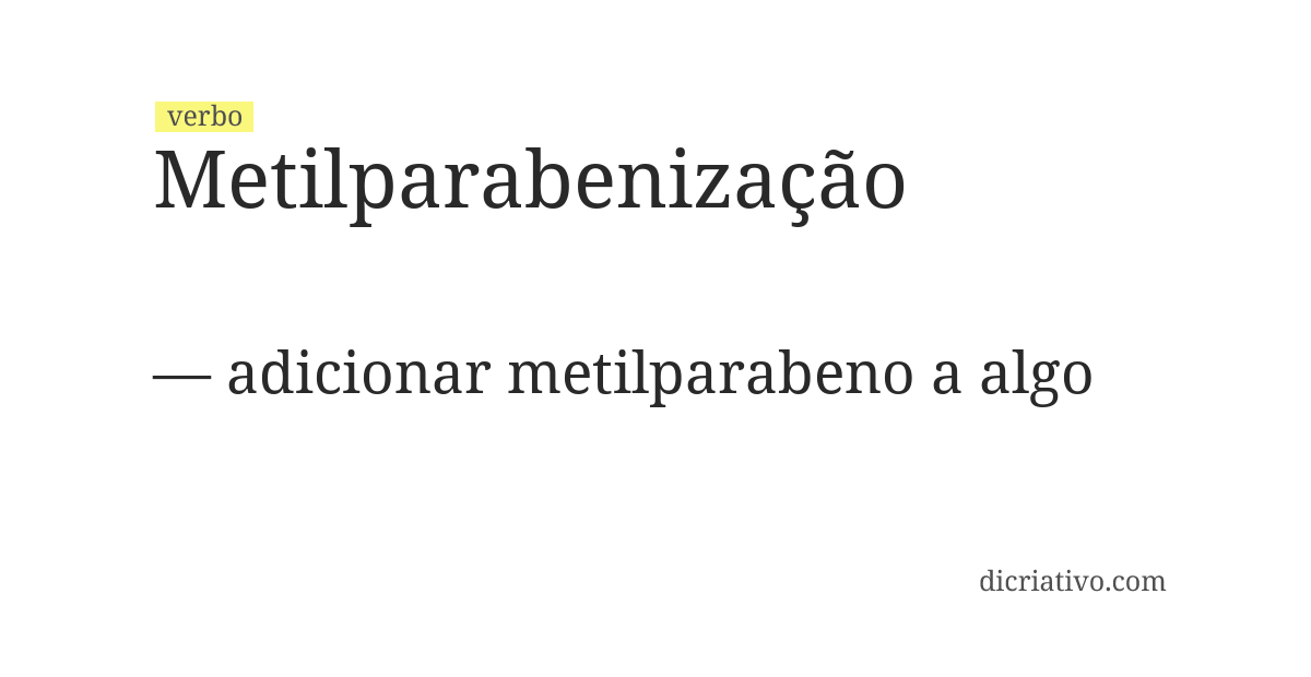 Significado de metilparabenização