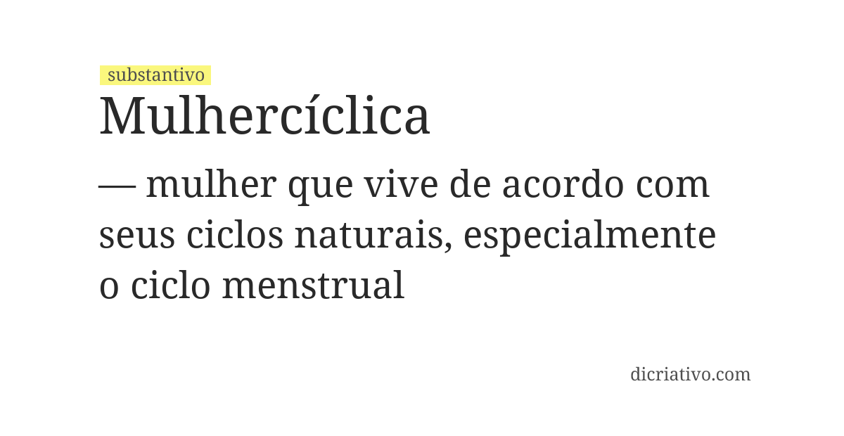 Significado de mulhercíclica