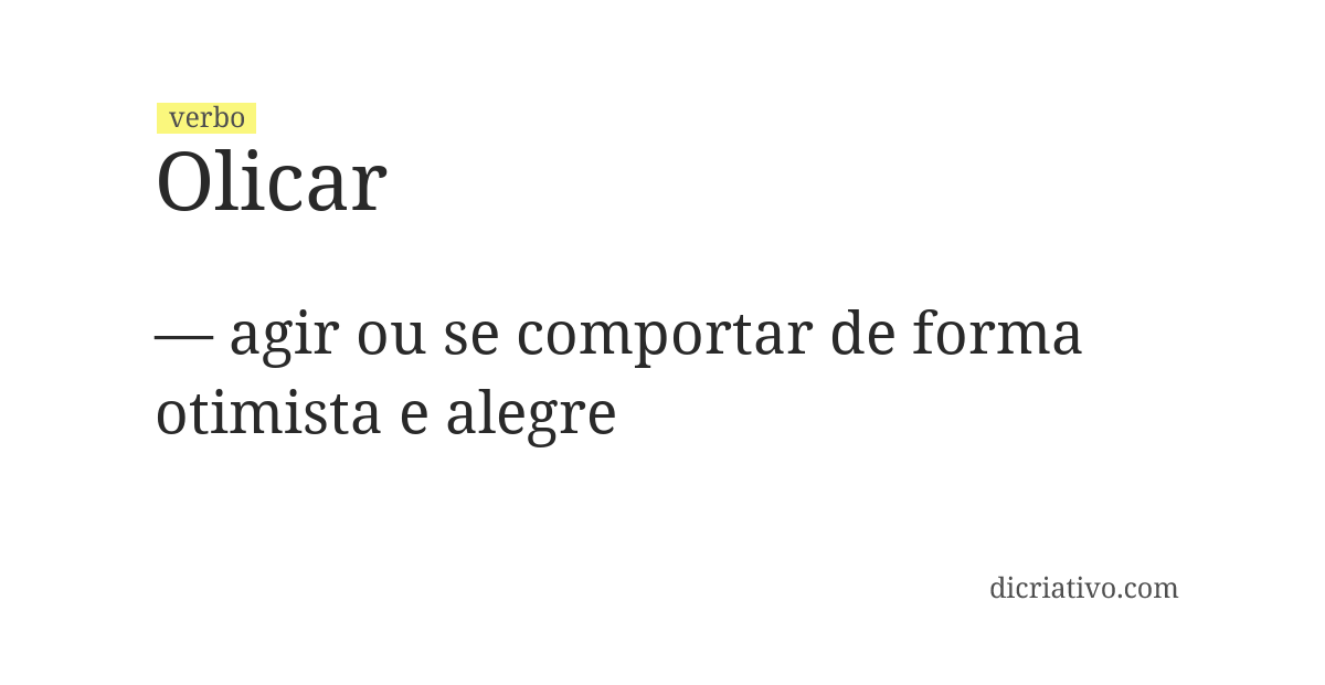 Significado de olicar