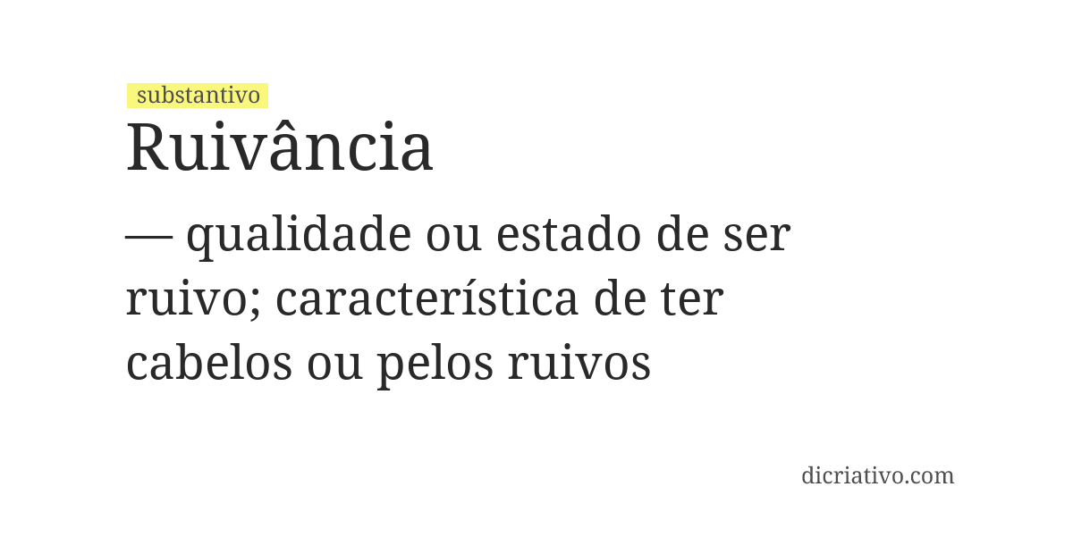 Significado de ruivância