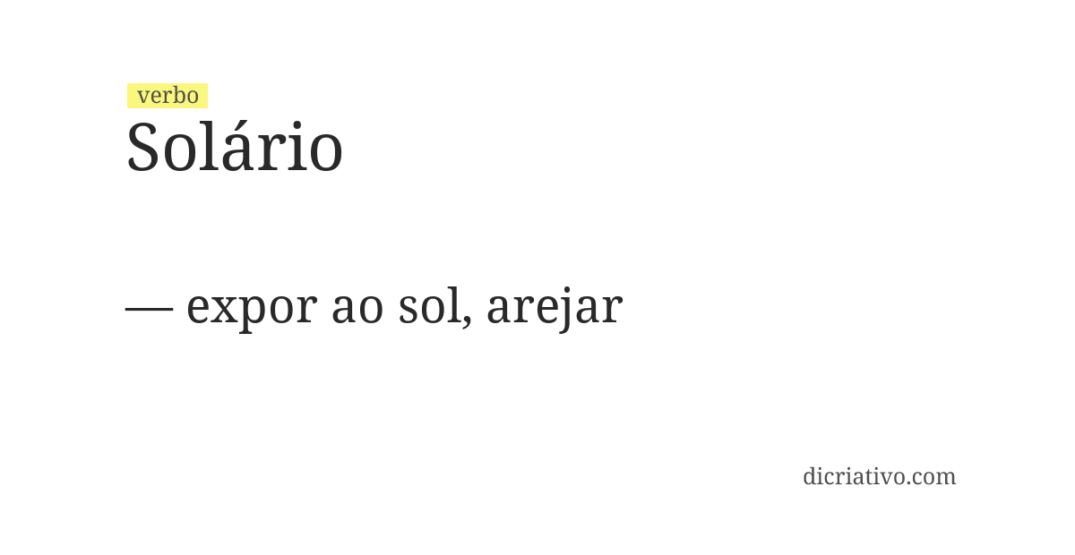 Significado de solário