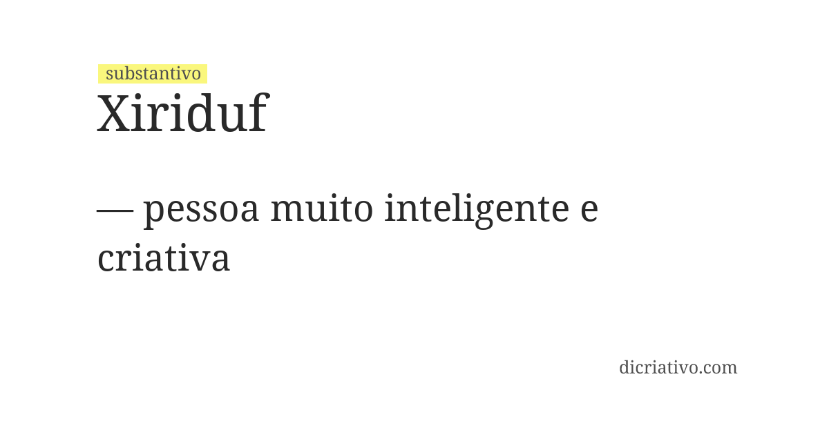 Significado de xiriduf