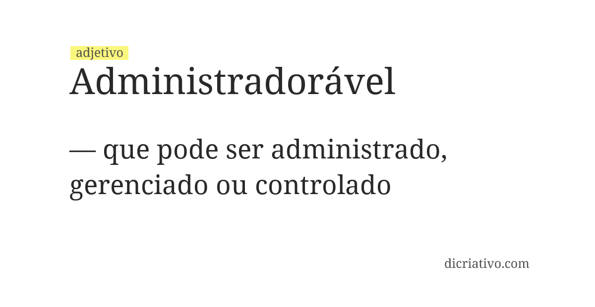 Significado de administradorável