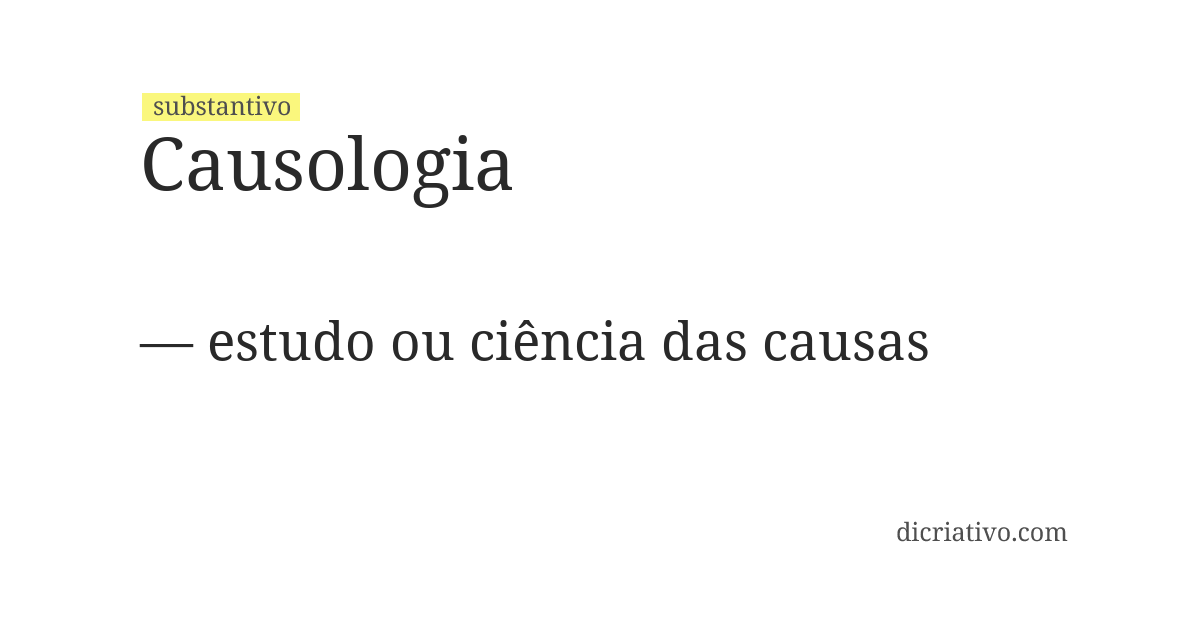 Significado de causologia