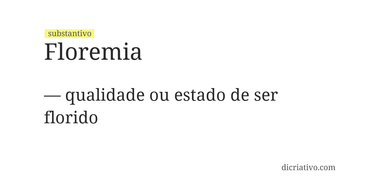 Significado de floremia