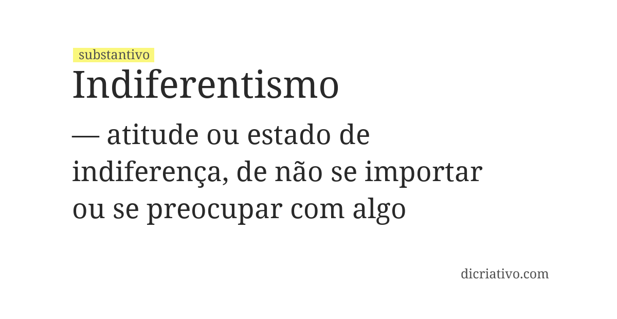 Significado de indiferentismo
