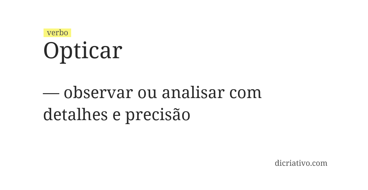 Significado de opticar