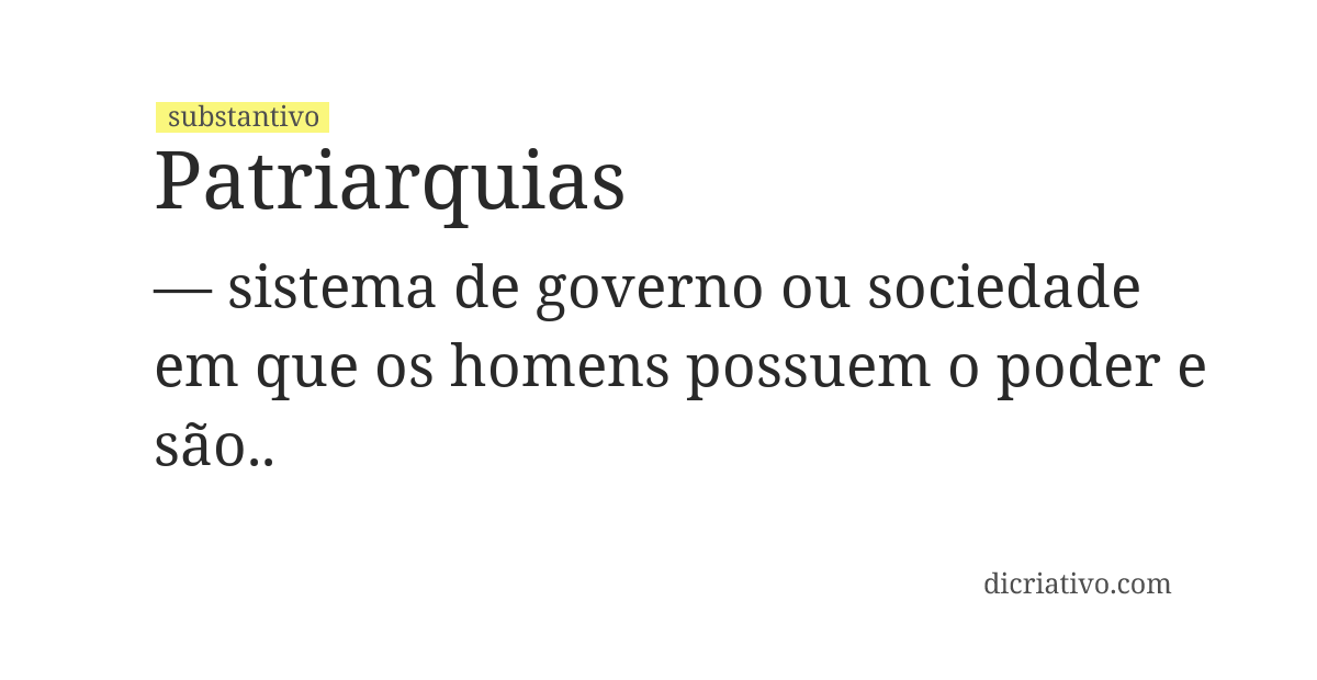Significado de patriarquias