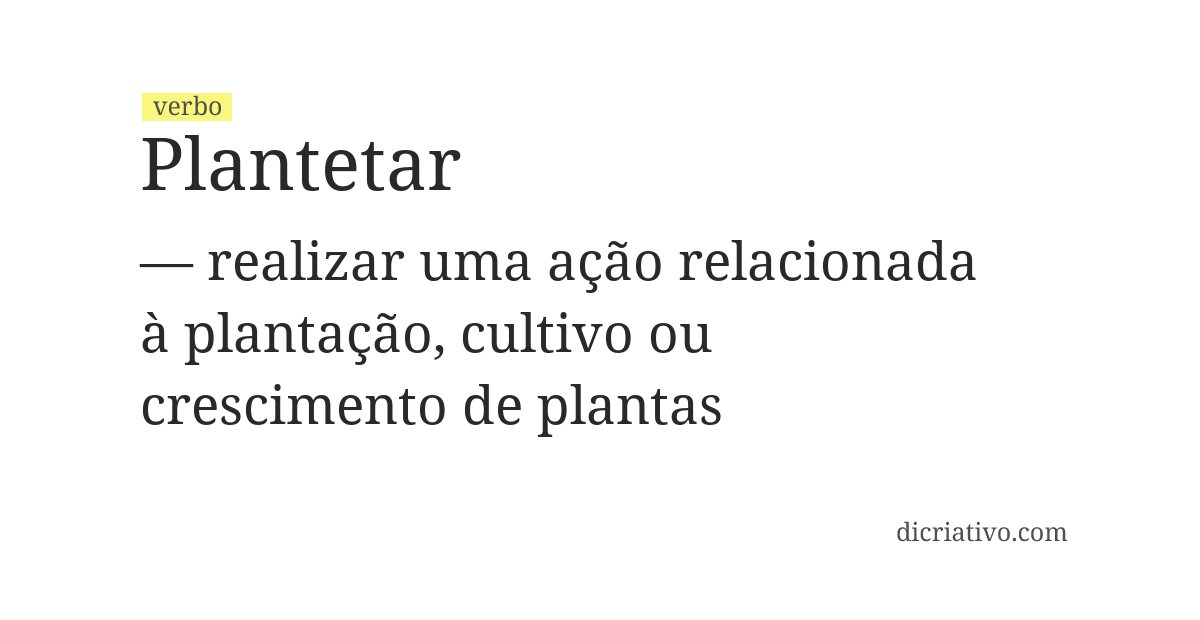 Significado de plantetar