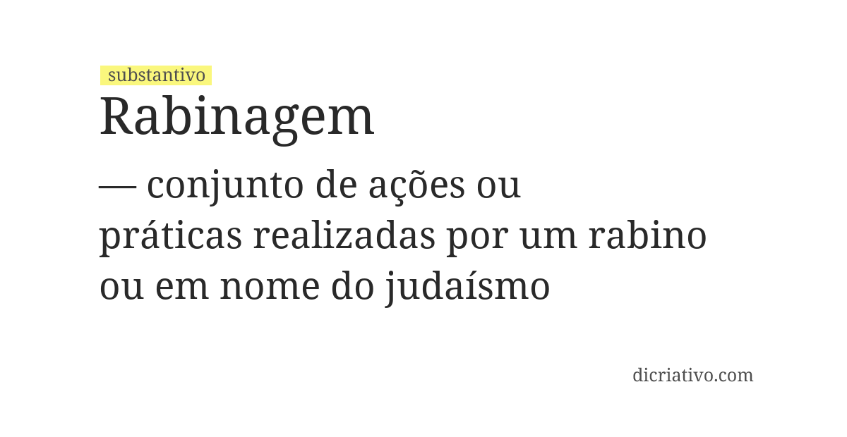 Significado de rabinagem