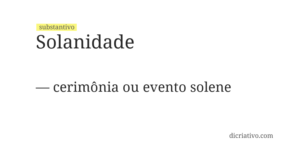 Significado de solanidade