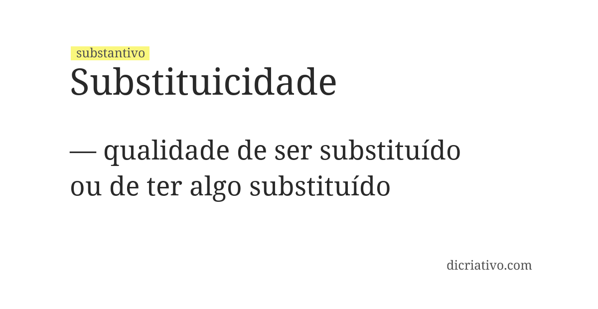 Significado de substituicidade