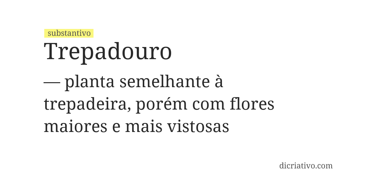 Significado de trepadouro